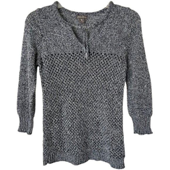 Eddie Bauer Blue/White Crochet Pullover Sweater - XS - Picture 1 of 9